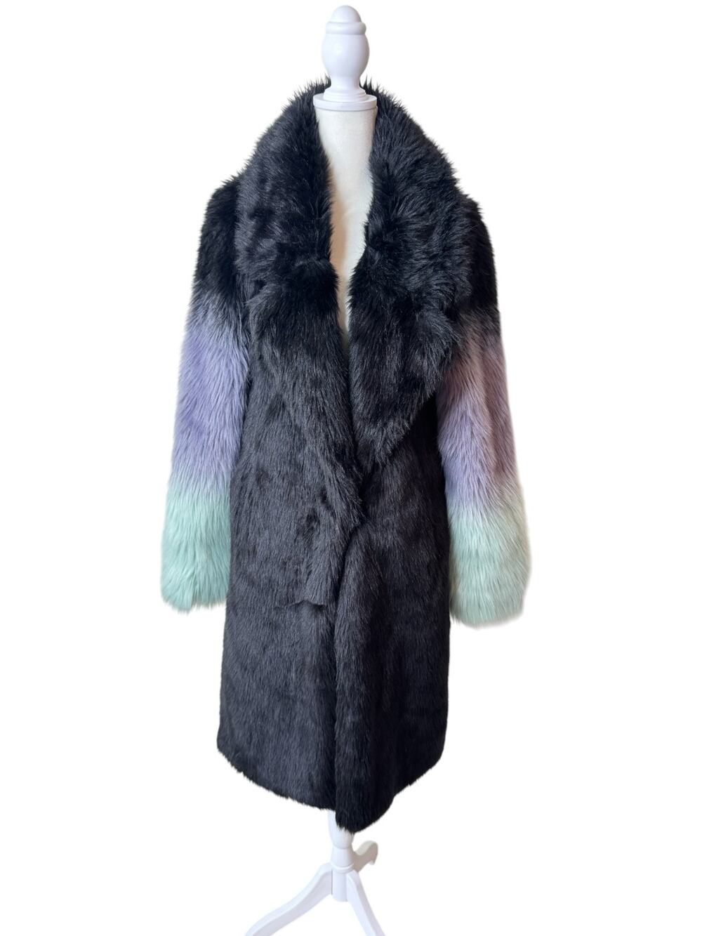 URBANCODE London Ombre Faux Fur Coat Size 6